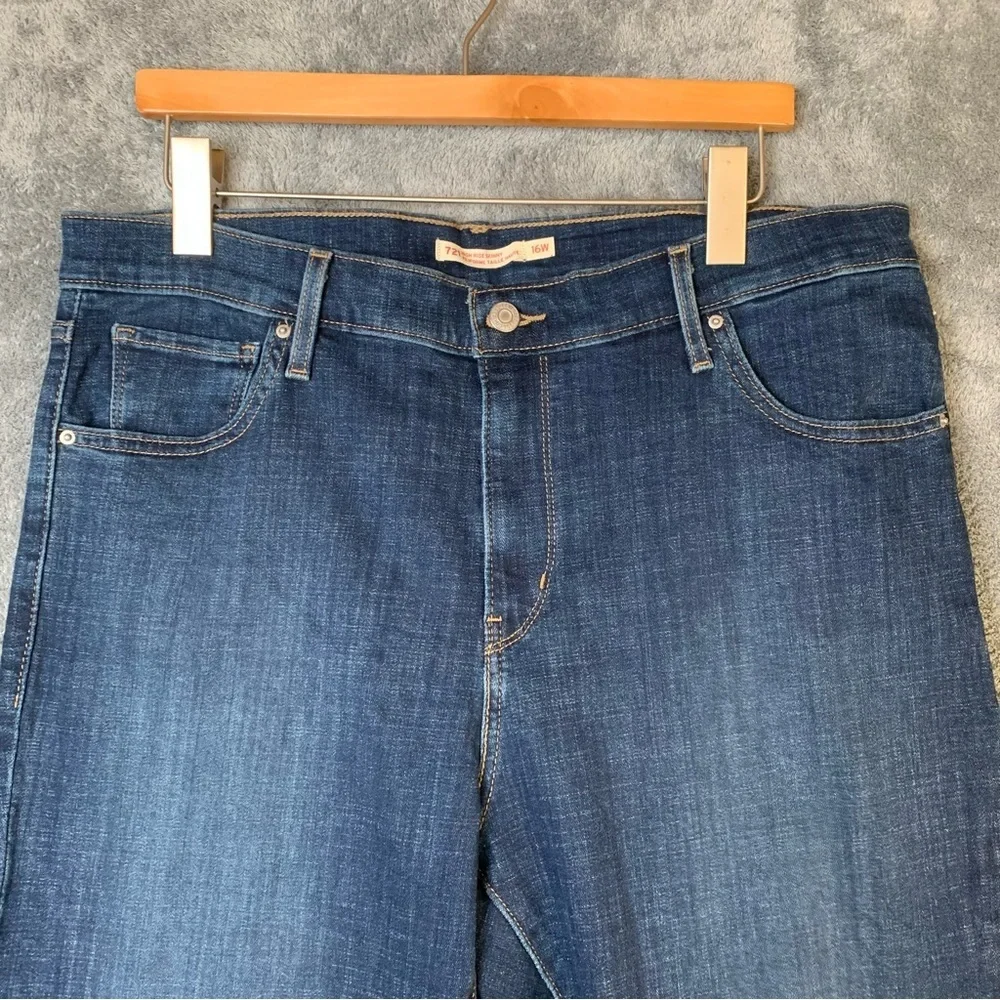 NEW! Levi’s High Rise Skinny 16W (36”W) and 29” Inseam Dark Blue Wash Stretchy - Picture 3 of 12